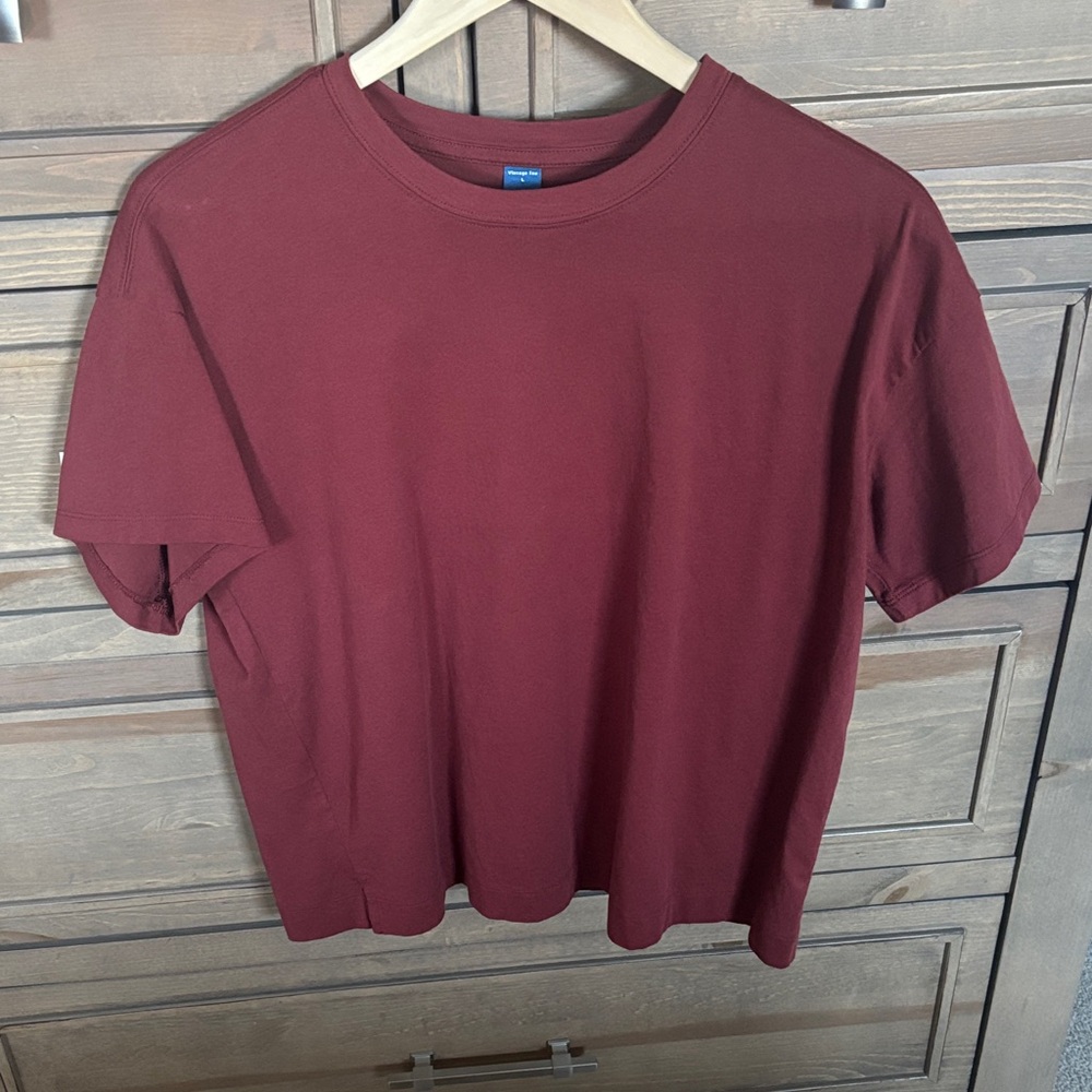 Burgundy Short Sleeve Vintage Tee